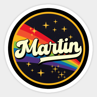 Martin // Rainbow In Space Vintage Style Sticker